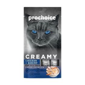 Prochoice Creamy Tavuklu ve Karidesli Sıvı 4x15 GR Kedi Ödül Maması