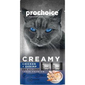Prochoice Creamy Tavuklu ve Karidesli Sıvı 4x15 GR Kedi Ödül Maması