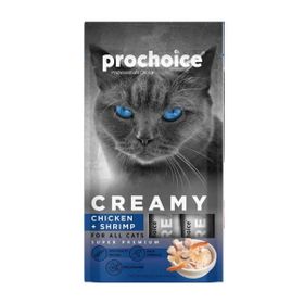 Prochoice Creamy Tavuklu ve Karidesli Sıvı 4x15 GR Kedi Ödül Maması
