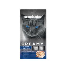 Prochoice Creamy Tavuklu ve Karidesli Sıvı 4x15 GR Kedi Ödül Maması