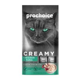 Prochoice Creamy Tavuklu ve Ton Balıklı Sıvı 4x15 GR Kedi Ödül Maması