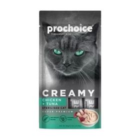 Prochoice Creamy Tavuklu ve Ton Balıklı Sıvı 4x15 GR Kedi Ödül Maması