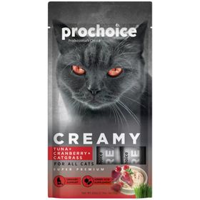 Prochoice Creamy Ton Balıklı Kızılcıklı ve Kedi Otlu 4x15 GR Sıvı Kedi Ödülü
