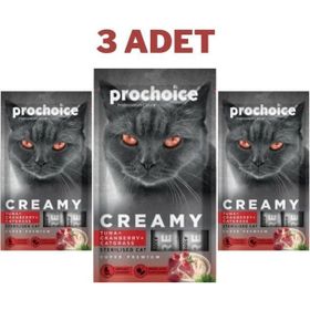 Prochoice Creamy Ton Balıklı Kızılcıklı ve Kedi Otlu 4x15 GR Sıvı Kedi Ödülü