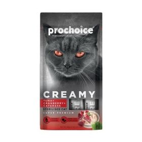 Prochoice Creamy Ton Balıklı Kızılcıklı ve Kedi Otlu 4x15 GR Sıvı Kedi Ödülü