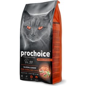 Prochoice Hipoalerjenik Somon Balıklı ve Karidesli Kısırlaştırılmış Kediler İçin 15 kg Kuru Kedi Mama