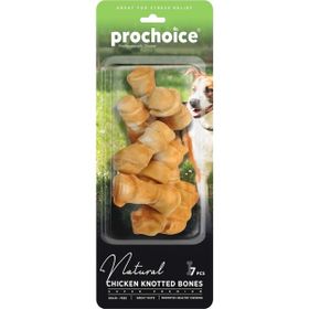 Prochoice Natural Chicken Knotted Bones Tavuk Etli 7'li Düğümlü Kemik Köpek Ödülü