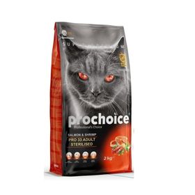 Prochoice Pro 33 Sterilised Somonlu Karidesli 2x2 kg Kedi Maması