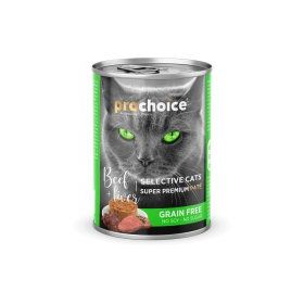 ProChoice Seçici Kediler için Sığır Etli ve Ciğerli Şekersiz Tahılsız Ezme 400 gr Kedi Konservesi