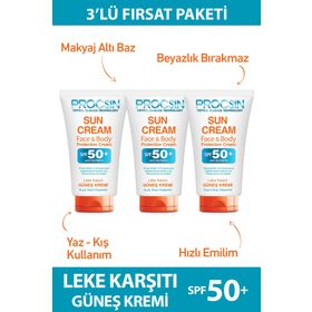 Procsin Leke Karşıtı SPF50 3x50 ml Güneş Kremi