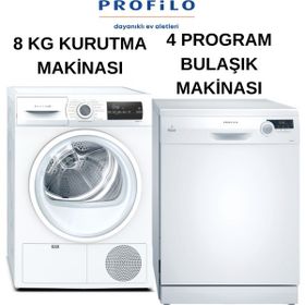 Profilo BM4321EG Bulaşık Makinesi + KM8611HTR Çamaşır Kurutma Makinesi