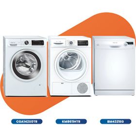 Profilo CGA142X0TR Çamaşır Makinesi + KM8611HTR Çamaşır Kurutma Makinesi + BM4321EG Bulaşık Makinesi