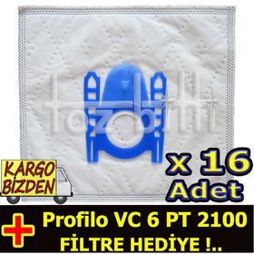 Profilo VC 6 PT 2100 Toz 16 Adet Süpürge Torbası