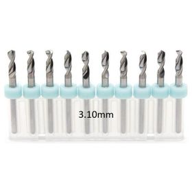 Profisher Mikro Karbür Metal CNC Sondaj PCB 3.1 mm 10'lu Matkap Ucu