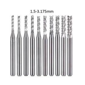 Profisher Tungsten Karbür Pcb Kesme Oyma Cnc Freze Uç 1.5-3.1 mm