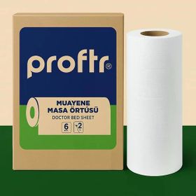 Proftr 50x25 cm 50 mt 6'lı Set Çift Katlı Muayene Sedye Masa Örtüsü