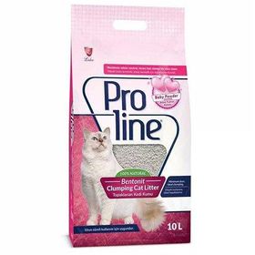Proline 10 lt Bebek Pudralı Bentonit İnce Taneli Topaklanan Doğal Kedi Kumu