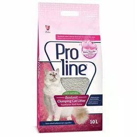 Proline 10 lt Bebek Pudralı Bentonit İnce Taneli Topaklanan Doğal Kedi Kumu