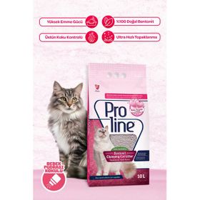Proline 10 lt Bebek Pudralı İnce Tane Topaklanan Kedi Kumu ve Gimcat 20 gr Malt Soft Extra Kedi Macunu