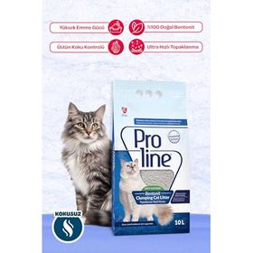 Proline 10 lt Kokusuz İnce Taneli Bentonit Parfümsüz Topaklanan Kedi Kumu