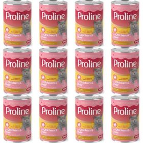 Proline 12x395 gr Et Parçacıklı Tavuklu ve Ciğerli Yetişkin Kedi Konservesi
