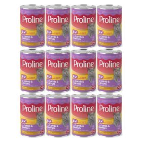 Proline 12x395 gr Kuzu Etli ve Havuç Pate Et Parça Kedi Konservesi