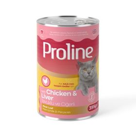 Proline 12x395 gr Tavuklu ve Ciğerli Pate İçinde Et Parçacıklı Konserve Yetişkin Kedi Maması