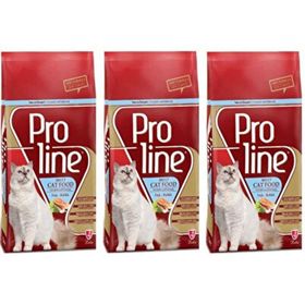 Proline 3 x 1.5 kg Tavuklu Balıklı Kuzu Etli Yetişkin Kedi Maması Seti