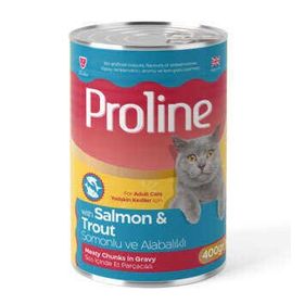 Proline 400 gr Somonlu ve Alabalıklı Sos İçinde Et Parçalı Kedi Konservesi