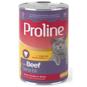 Proline 400 gr Sos İçinde Et Parçacıklı Dana Etli Kedi Konservesi