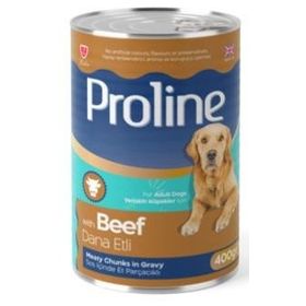 Proline 400 gr Sos İçinde Parça Etli Yetişkin Dana Etli Konserve Köpek Maması