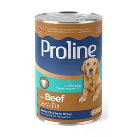 Proline 6x400 gr Sos İçinde Et Parçacıklı Dana Etli Yetişkin Köpek Konservesi