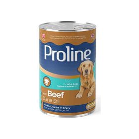 Proline 6x400 gr Sos İçinde Et Parçacıklı Dana Etli Yetişkin Köpek Konservesi