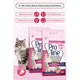 Proline Bebek Pudralı Topaklaşan 2x10 lt Kedi Kumu