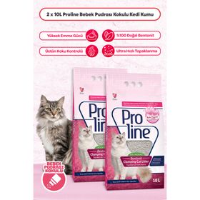 Proline Bebek Pudralı Topaklaşan 2x10 lt Kedi Kumu