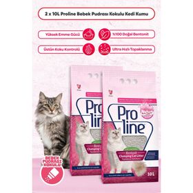 Proline Bebek Pudralı Topaklaşan 2x10 lt Kedi Kumu
