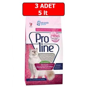 Proline Bentonit Bebek Pudralı Topaklanan 3x5 lt Kedi Kumu