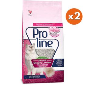 Proline Doğal Topaklanan Baby Powder Kokulu 2x10 lt Kedi Kumu