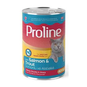 Proline Somonlu ve Alabalıklı Sos İçinde Gravy 6x400 gr Yetişkin Kedi Konservesi