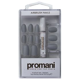 Promani Mat Antrasit Gri 24'lü Takma Tırnak Kiti