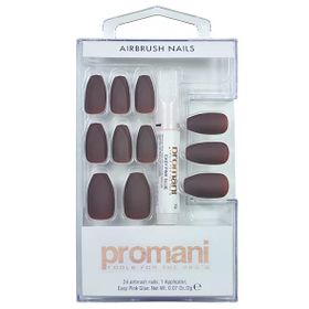 Promani Matte Bordo 24'lü Takma Tırnak Kiti