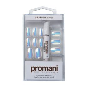Promani Metalik İnci Beyaz Takma Tırnak Kiti