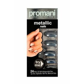 Promani Metalik Koyu Füme Takma Tırnak Kiti