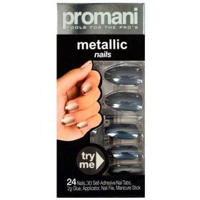 Promani Metalik Koyu Füme Takma Tırnak Kiti