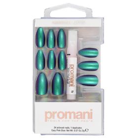 Promani Neon Petrol Takma Tırnak Kiti