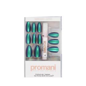 Promani Neon Petrol Takma Tırnak Kiti