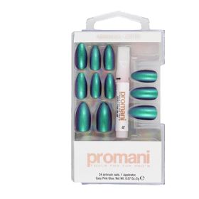 Promani Neon Petrol Takma Tırnak Kiti