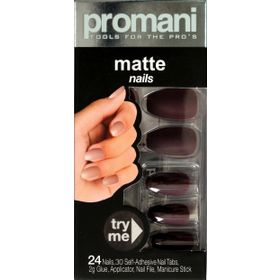 Promani PR-5018 Koyu Bordo Matte Takma Tırnak Kiti