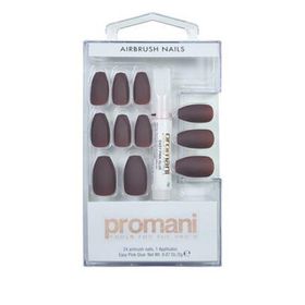 Promani PR-5018 Koyu Bordo Matte Takma Tırnak Kiti