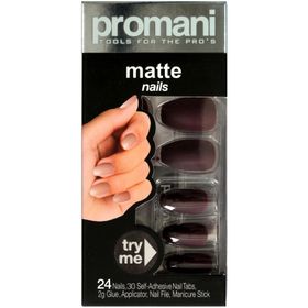 Promani PR-5018 Koyu Bordo Matte Takma Tırnak Kiti